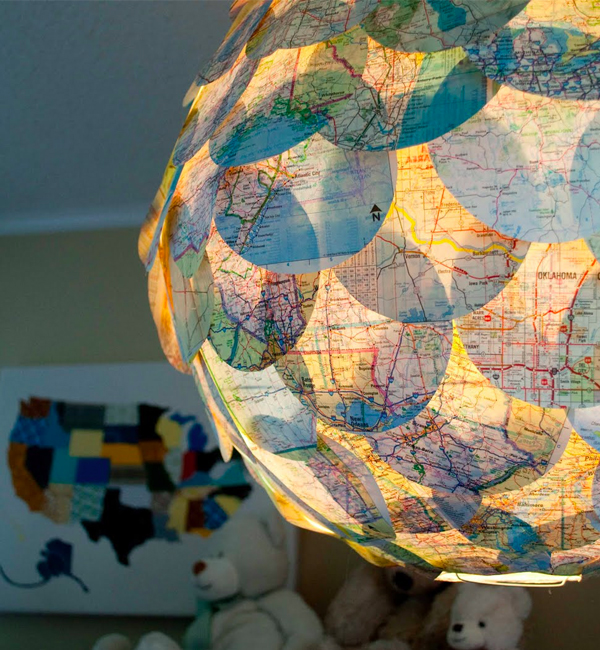 Vintage Map Lamp DIY
