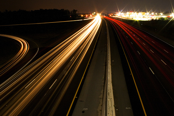 light painting roads