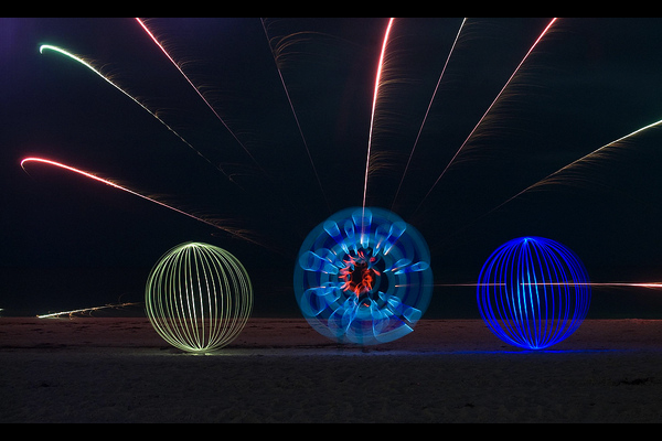 light painting roman candles