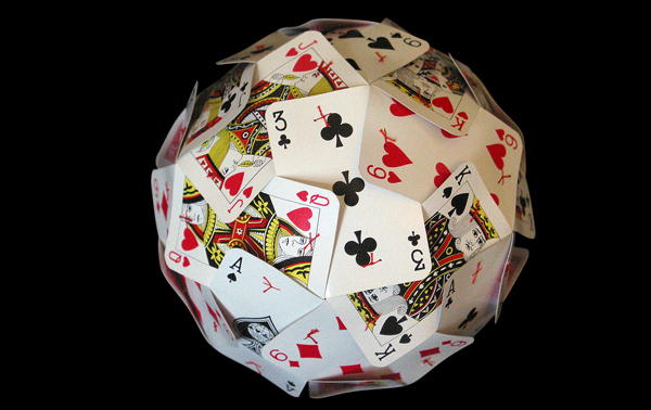 playing cards sculpture