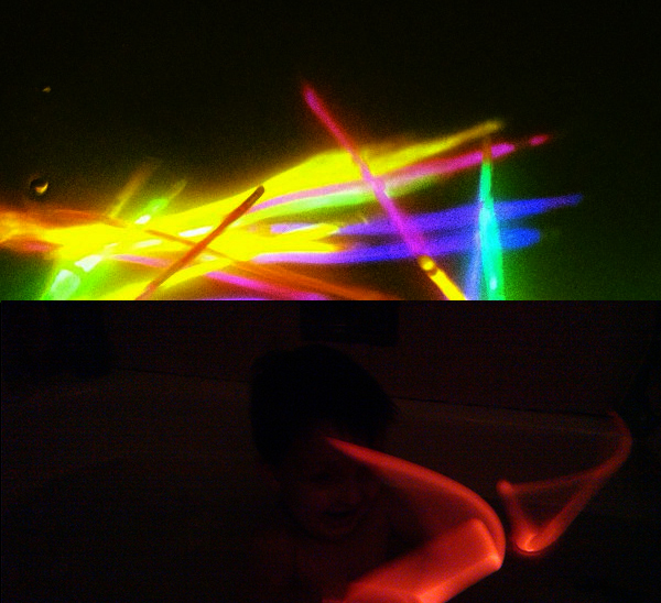 Glow Sticks Bath Tub