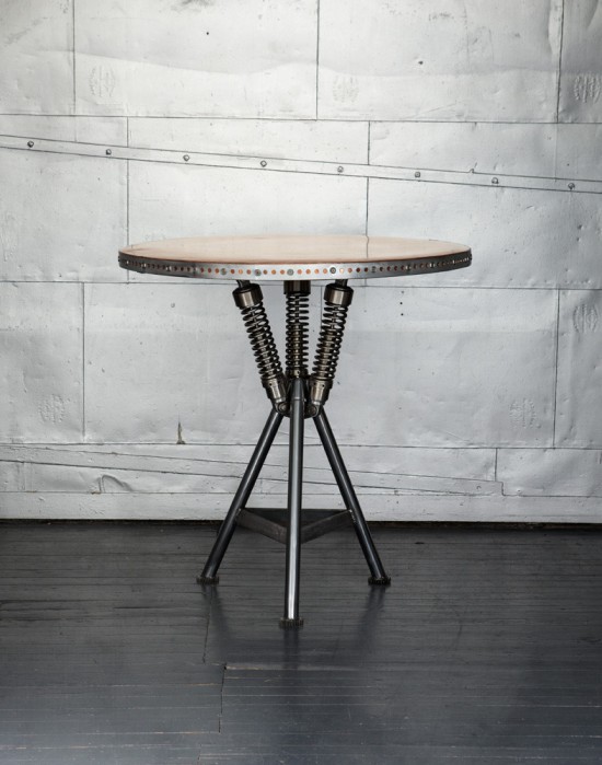 recycled motorbike parts coffee table