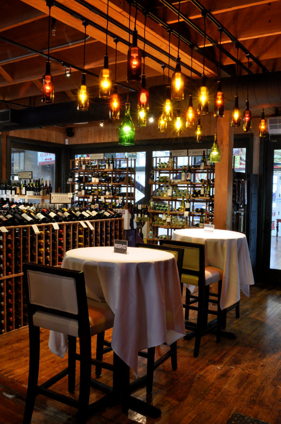 recycled wine bottle lights